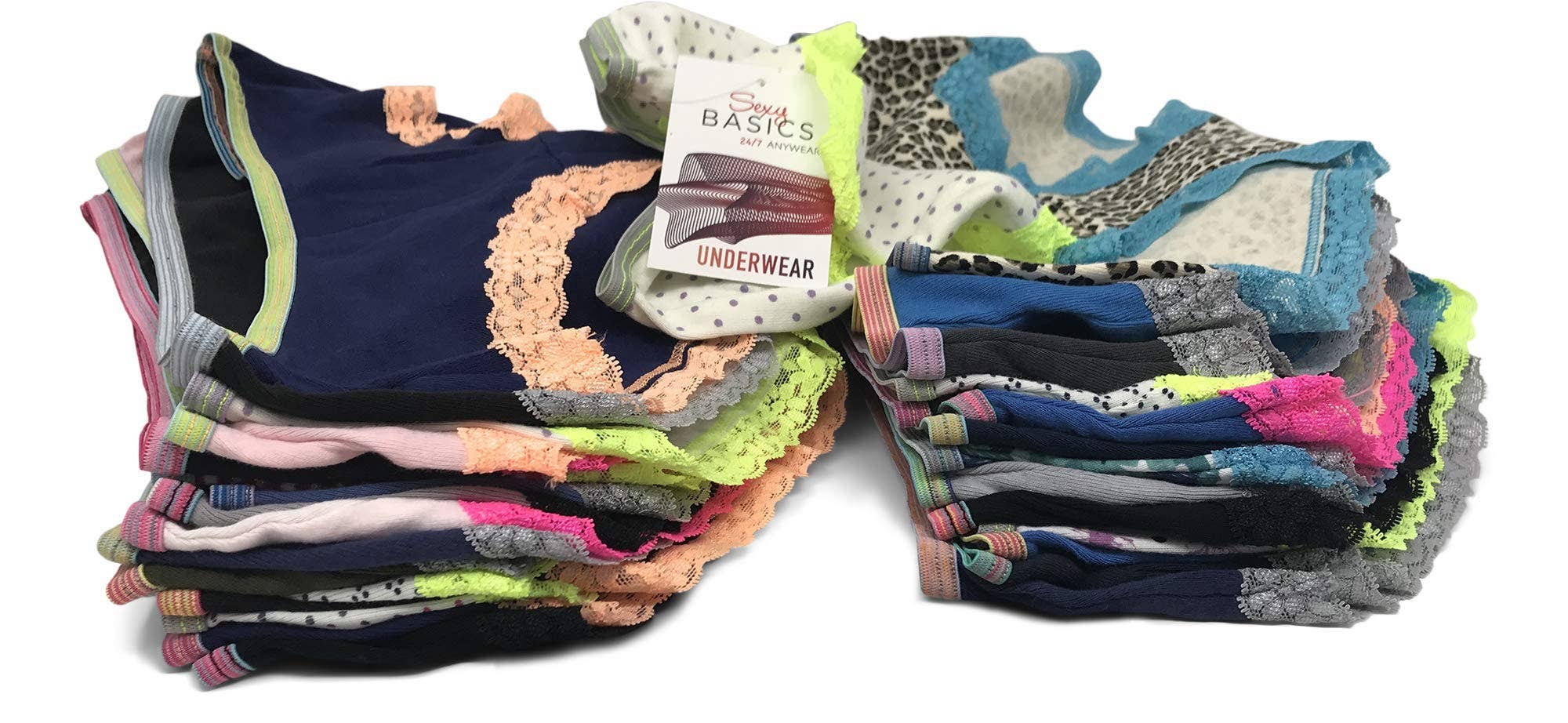 I-Wear Brands - Wholesale Underwear - Women's - 12 Pack Women's Lace Trim 100% Cotton Hipster Panties7