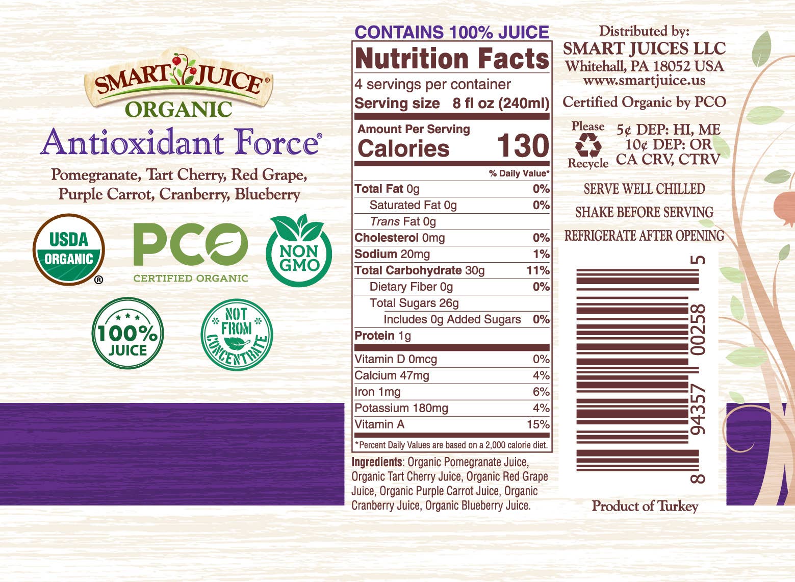 Smart Juice - Wholesale Fruit Juice - Organic Antioxidant Force Juice Blend4