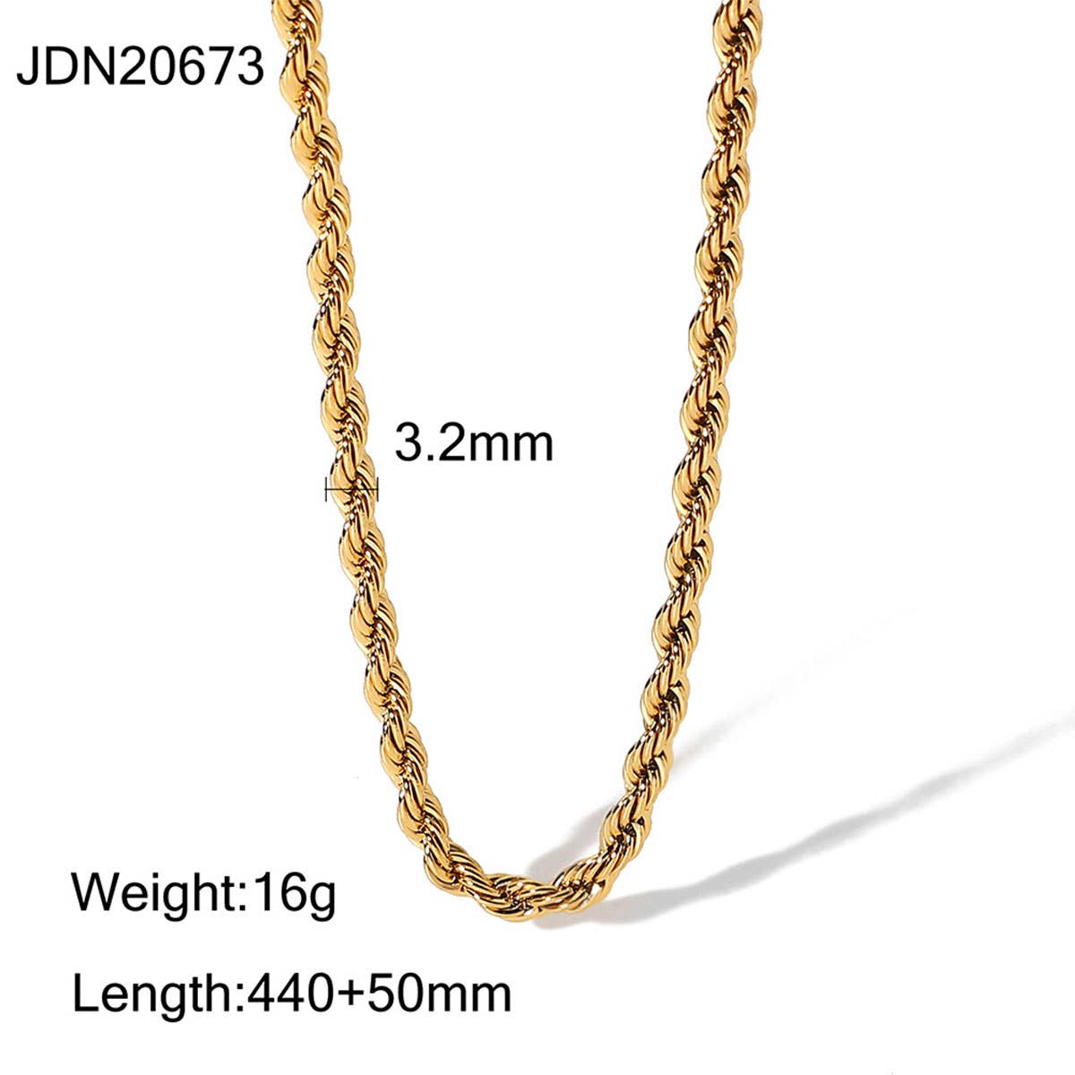 ACCITY - Wholesale Link & Chain Necklace - MULTILAYER GOLD PLATE STAINLESS STEEL NECKLACE_CWAJE06191