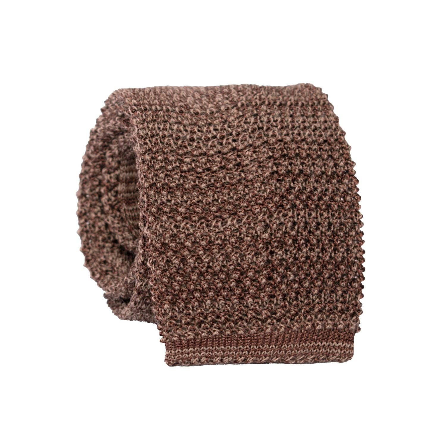 Graffeo Cravatte – wholesale Necktie – Men’s – Brown Grey Dove Solid Color Knitted Silk Wool Tricot Tie TRI7503