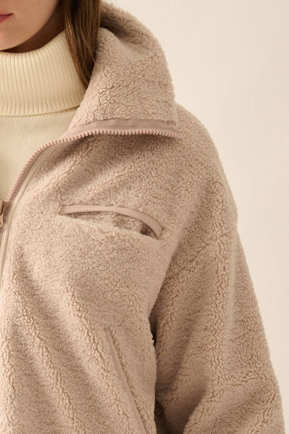 Promesa USA - Wholesale Fleece - Women's - Solid Sherpa Fleece Zip-Up Pocket Jacket9