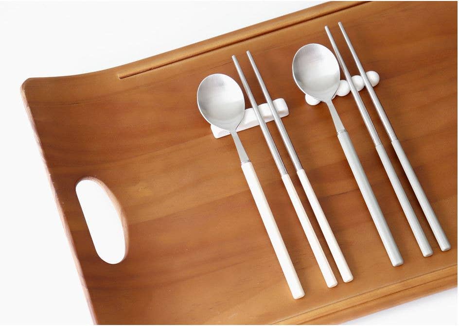 Wholesale Melitu Spoon and Chopstick Rest 4Pcs Set White for your