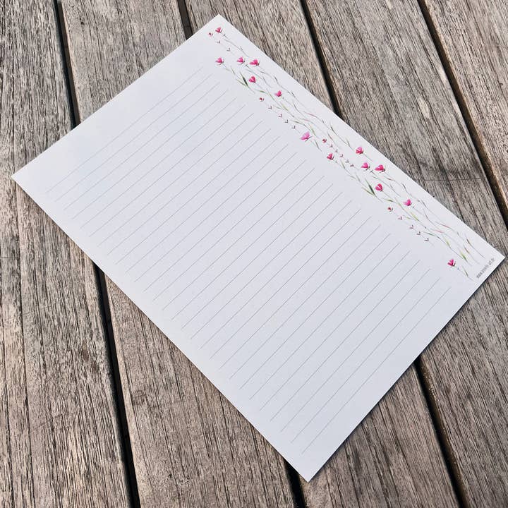 Letterhead A4 | Floral Ornaments | Recycled Paper | Lined for wholesale by Annelis Art