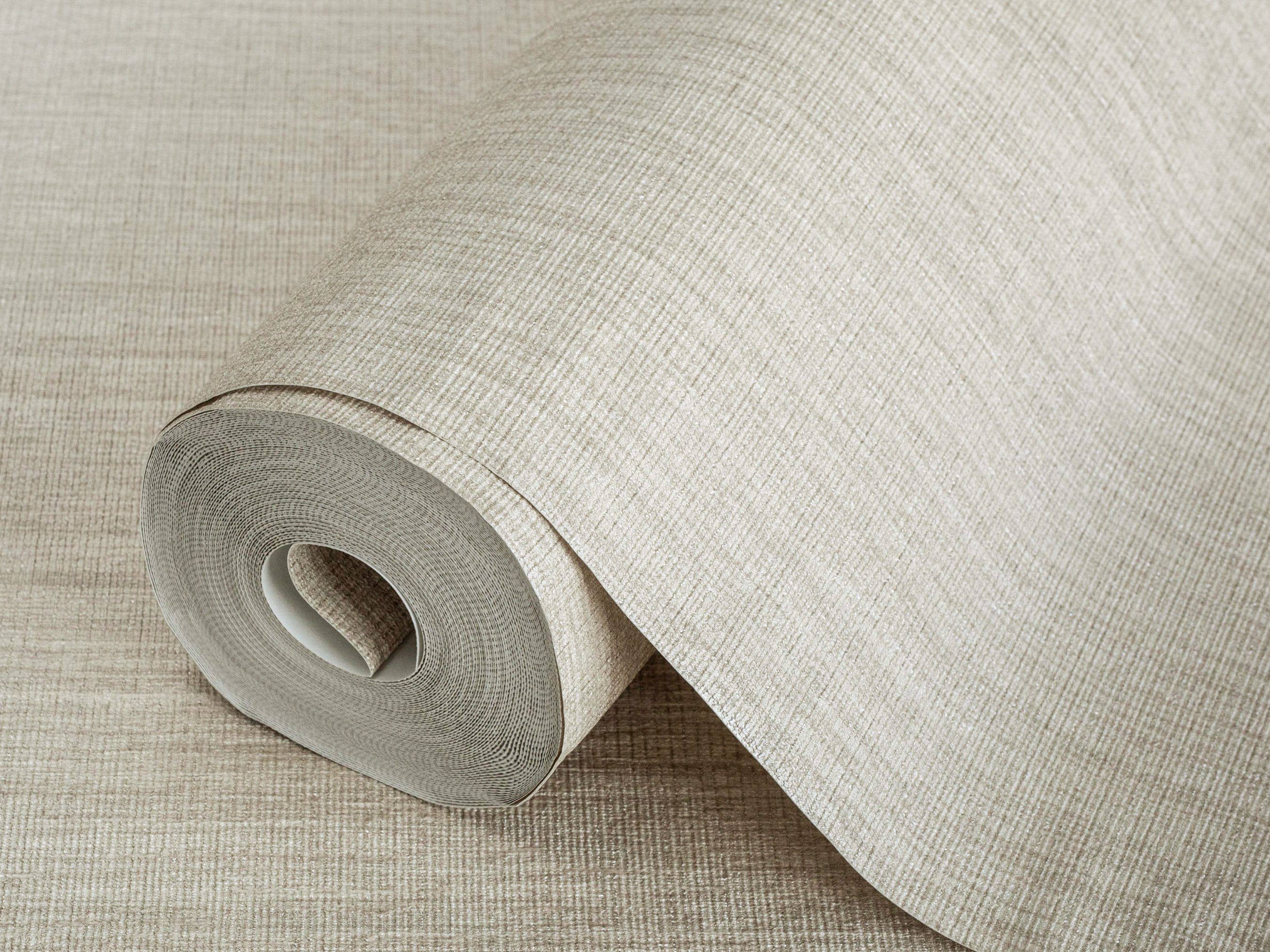 Walloro Luxury Embossed Wallpaper - Wholesale Wallpaper - Grasscloth Wallpaper, Linen Textured Wallpaper, Fabric Effect Wallcovering, Large 178 sq ft, Large Stripes, Wall Decor, Plain, Solid, Beige4