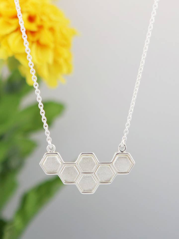 Just Bee Honeycomb Necklace for wholesale by Culture Spot