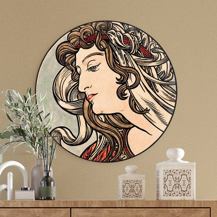Wallcircle Luscious locks Alphonse Mucha for wholesale by Wanderschoon