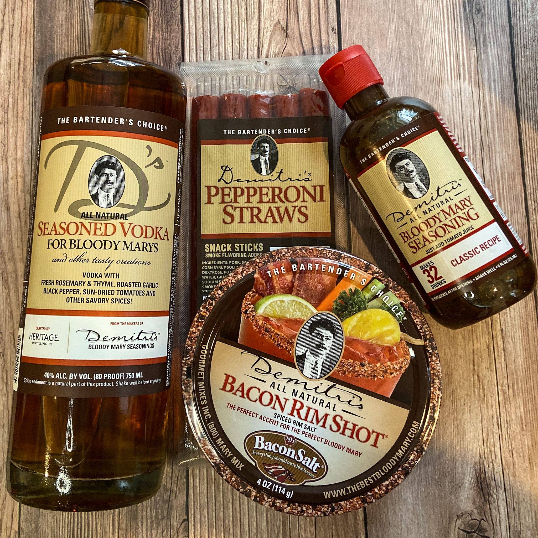 Demitri's Gourmet Mixes - Wholesale Salt - 4oz Bacon Rimshot Salt Tin (Case of 8 4oz Tins)5