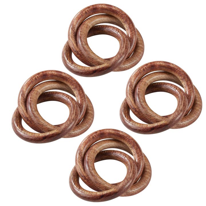 Saro Lifestyle - Wholesale Napkin ring - Wooden Interlock Napkin Ring2