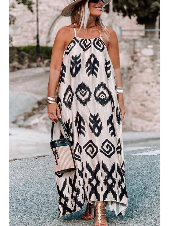 Black Western Halter Maxi Dress Plus Size for wholesale on Faire