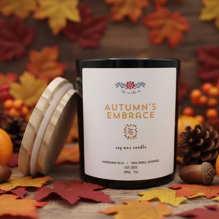 Autumn's Embrace 7 oz. Premium Soy Wax Candle for wholesale by Lili Candle Co