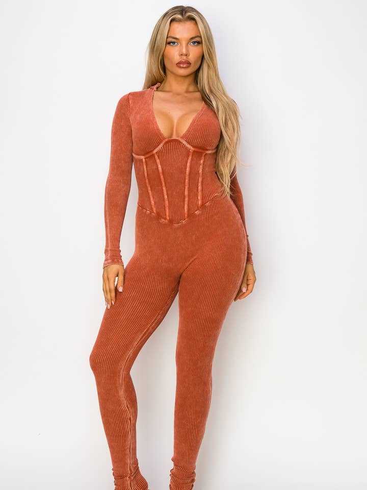 - Tuta a maniche lunghe profonda lavata con minerali GD3568 per la vendita all'ingrosso da parte di Jour