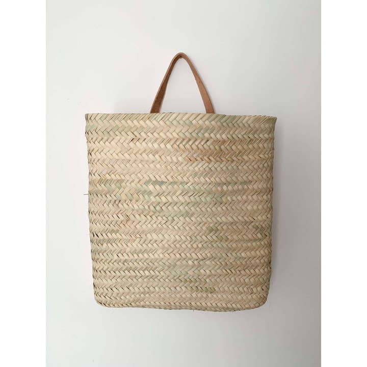 High crafty – wholesale Basket – Hanging Basket with Leather Handle – Handmade Moroccan Palm 2