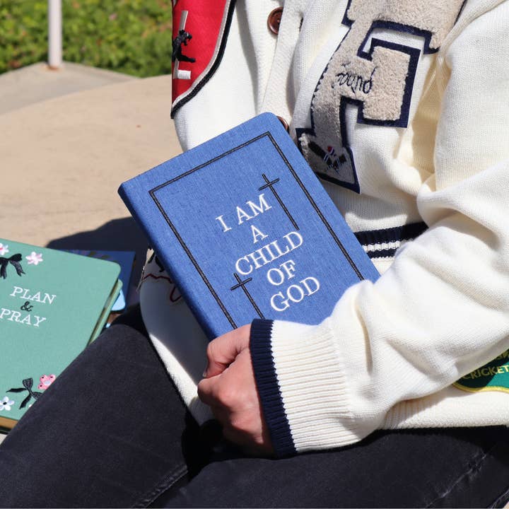 Embroidered A5 Notebook I Am a Child of God for wholesale by Do Good Be Good