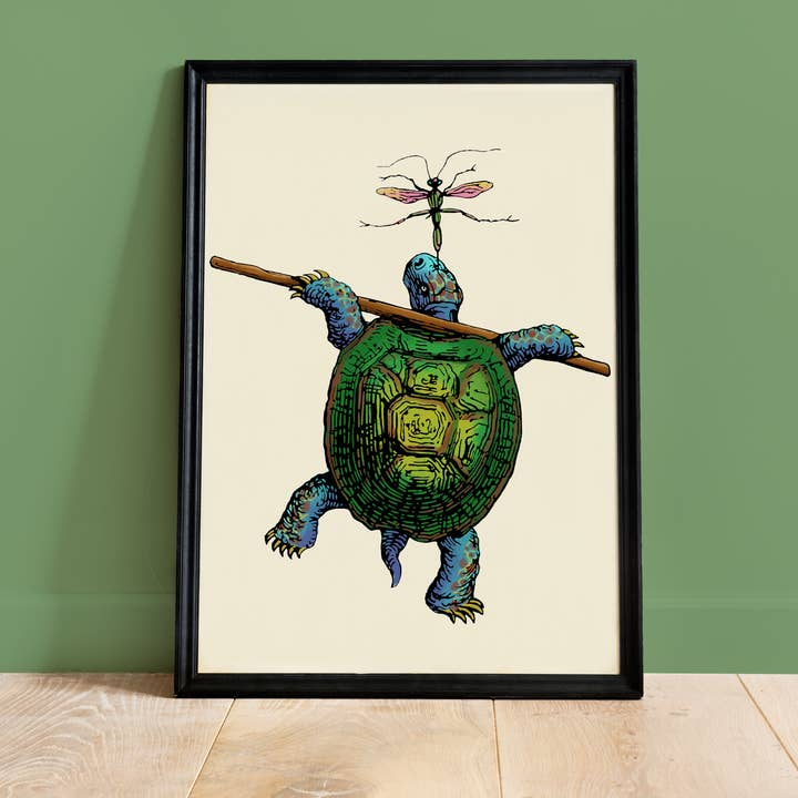 Turtle Poster - Animated Animals for wholesale by Colette de B.