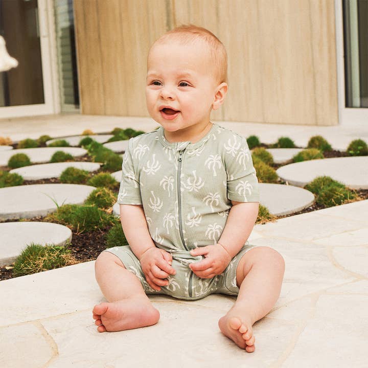 Day or Night Onesie Short Sleeve - Palm Tree for wholesale by Kynd Baby