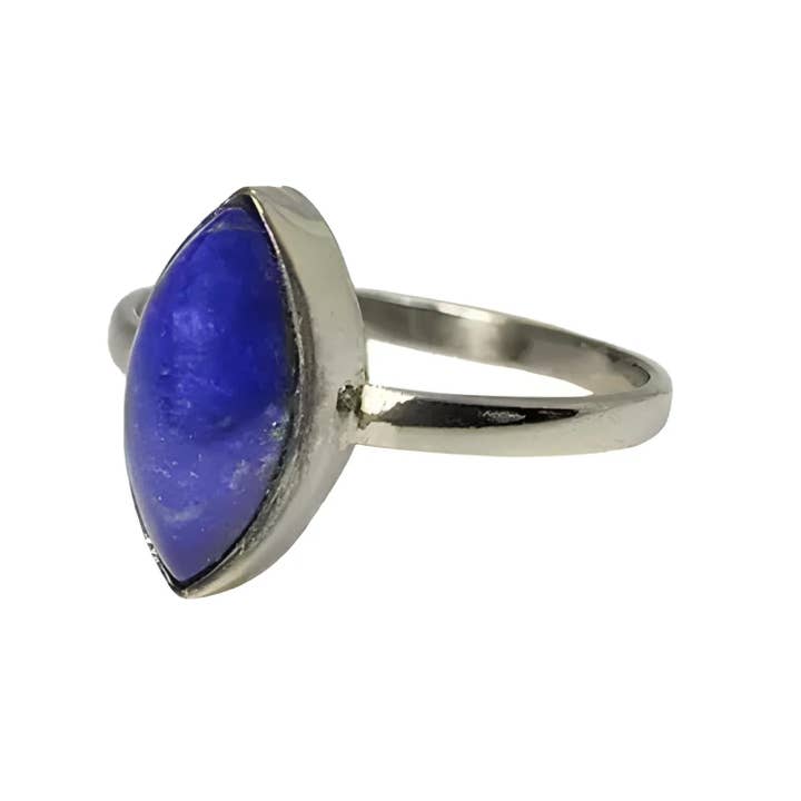 Amberman - Wholesale Single Stone/Solitaire Ring - Lapis Sterling Silver Ring