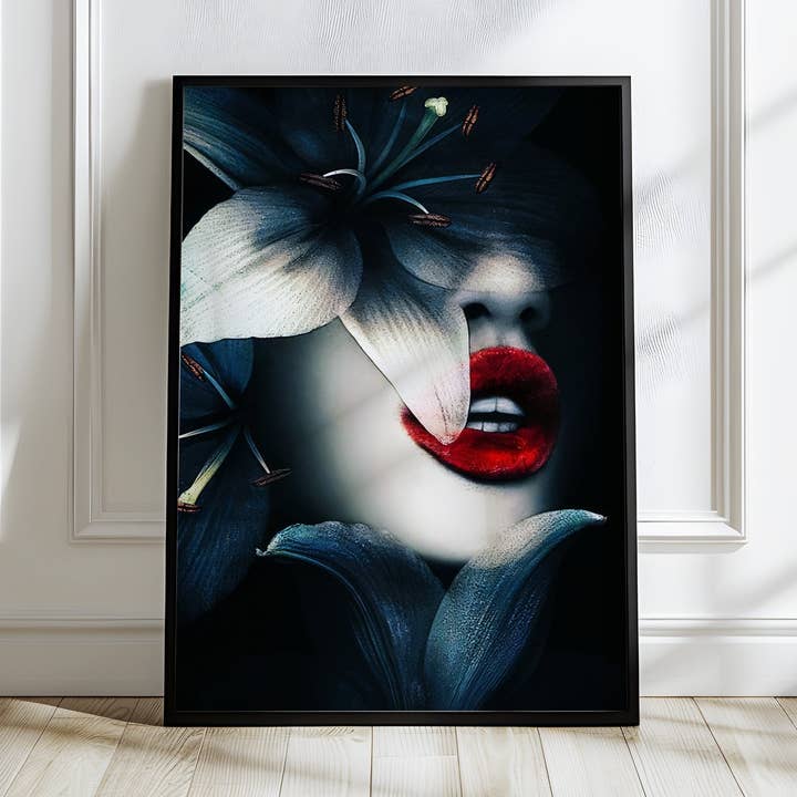 Midnight Bloom | Dark Floral Seduction Wall Art Print for wholesale by Belter Prints