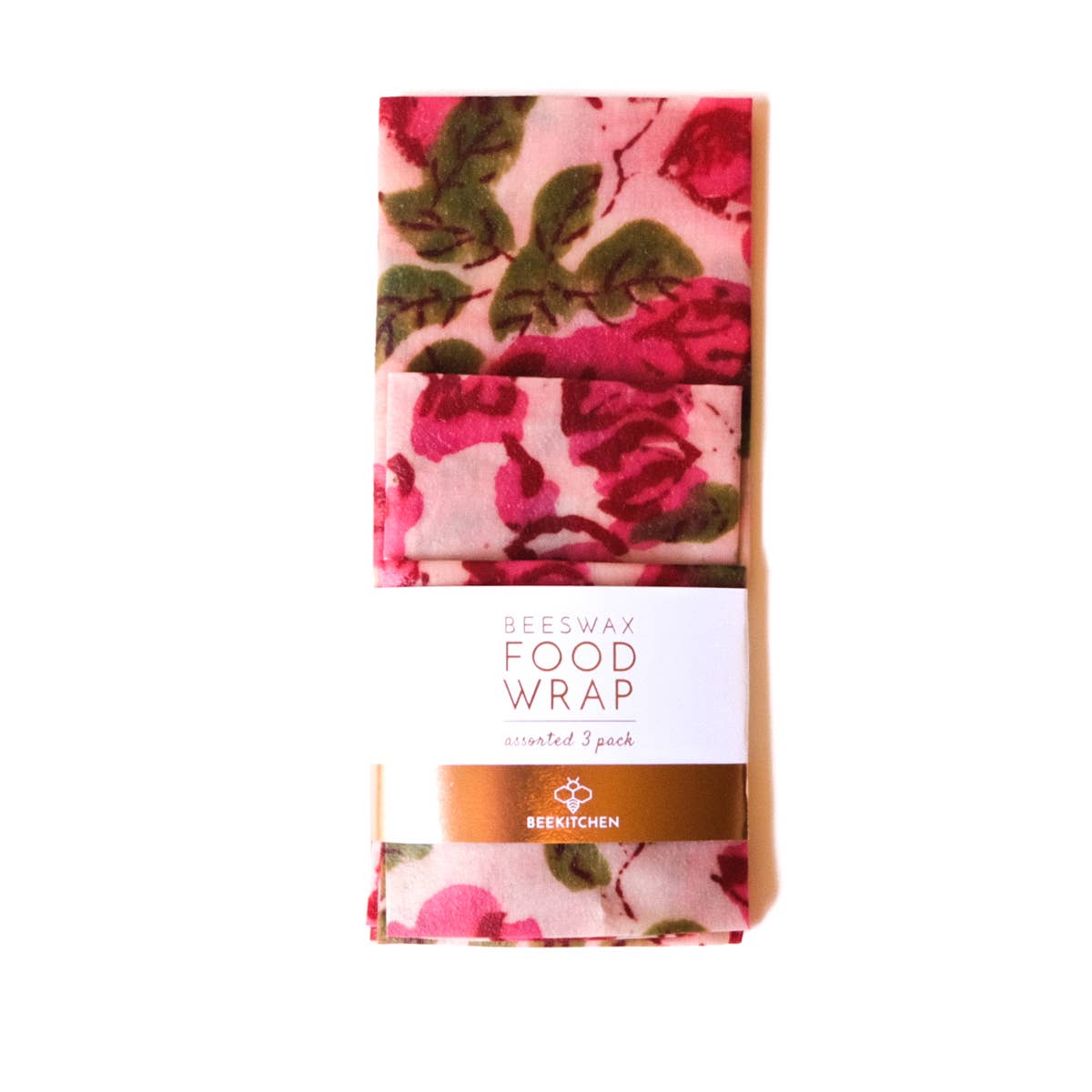 Bee Kitchen - Wholesale Food Storage Wrap/Bag - (3 Pack) Beeswax Food Wrap Pink Floral0