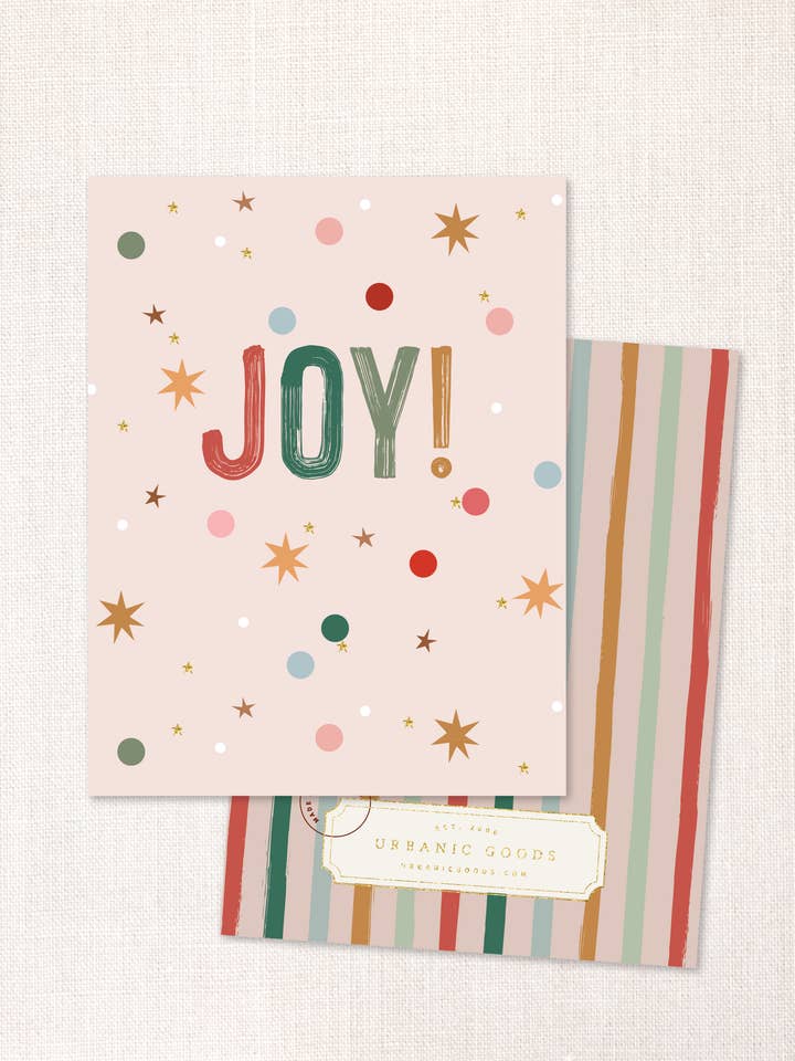 Joie ! carte en papier doré (Coffrets ou à l'unité) pour la vente par Urbanic Goods