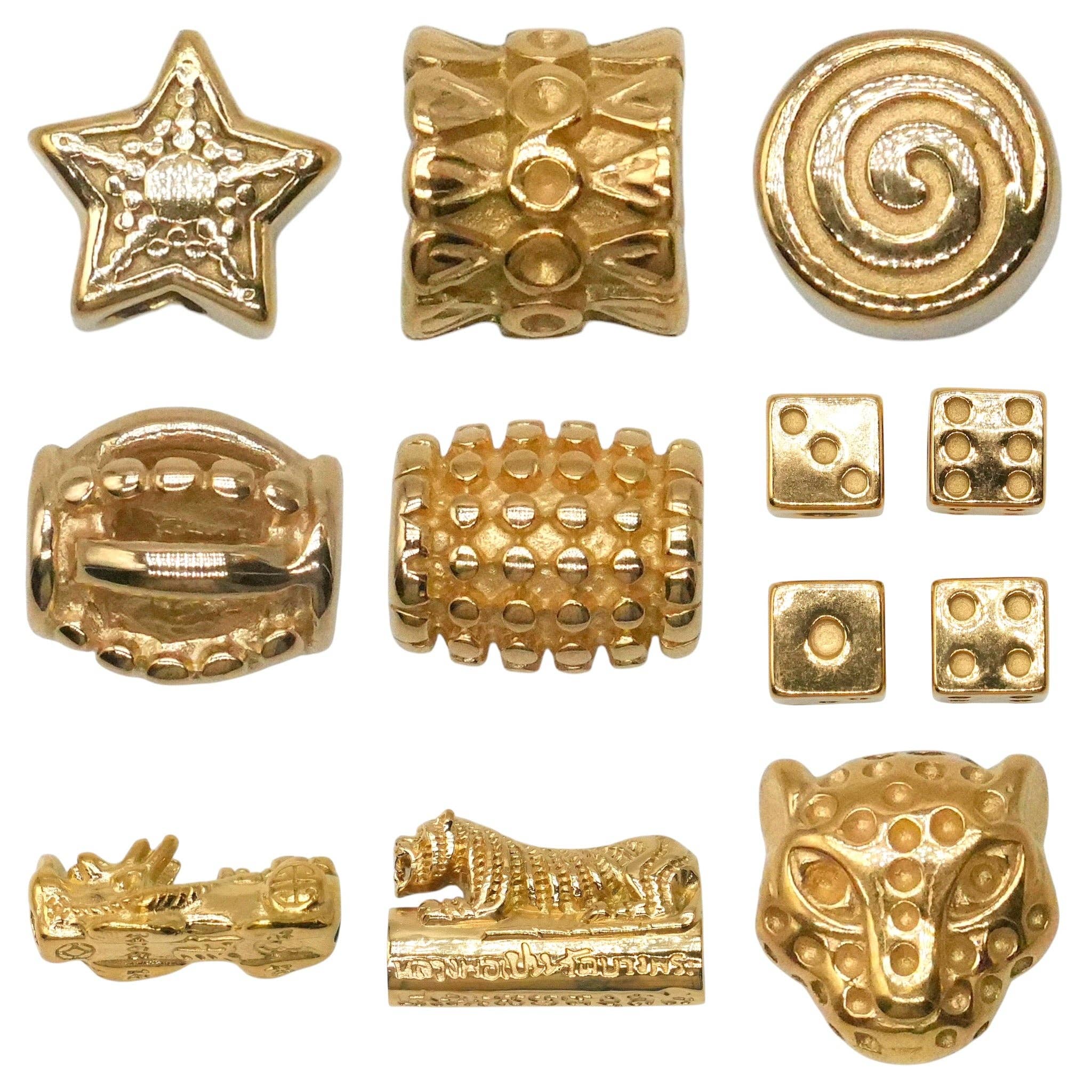 Foliesbijoux - Wholesale Individual Charm/Pendant - Set of 10 gold stainless steel spacer charms (9 models available)0