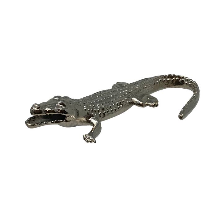 Wilco Home - Wholesale Decorative Figurine - Polished Cast Aluminum Alligator Table Figure/Paper Weight