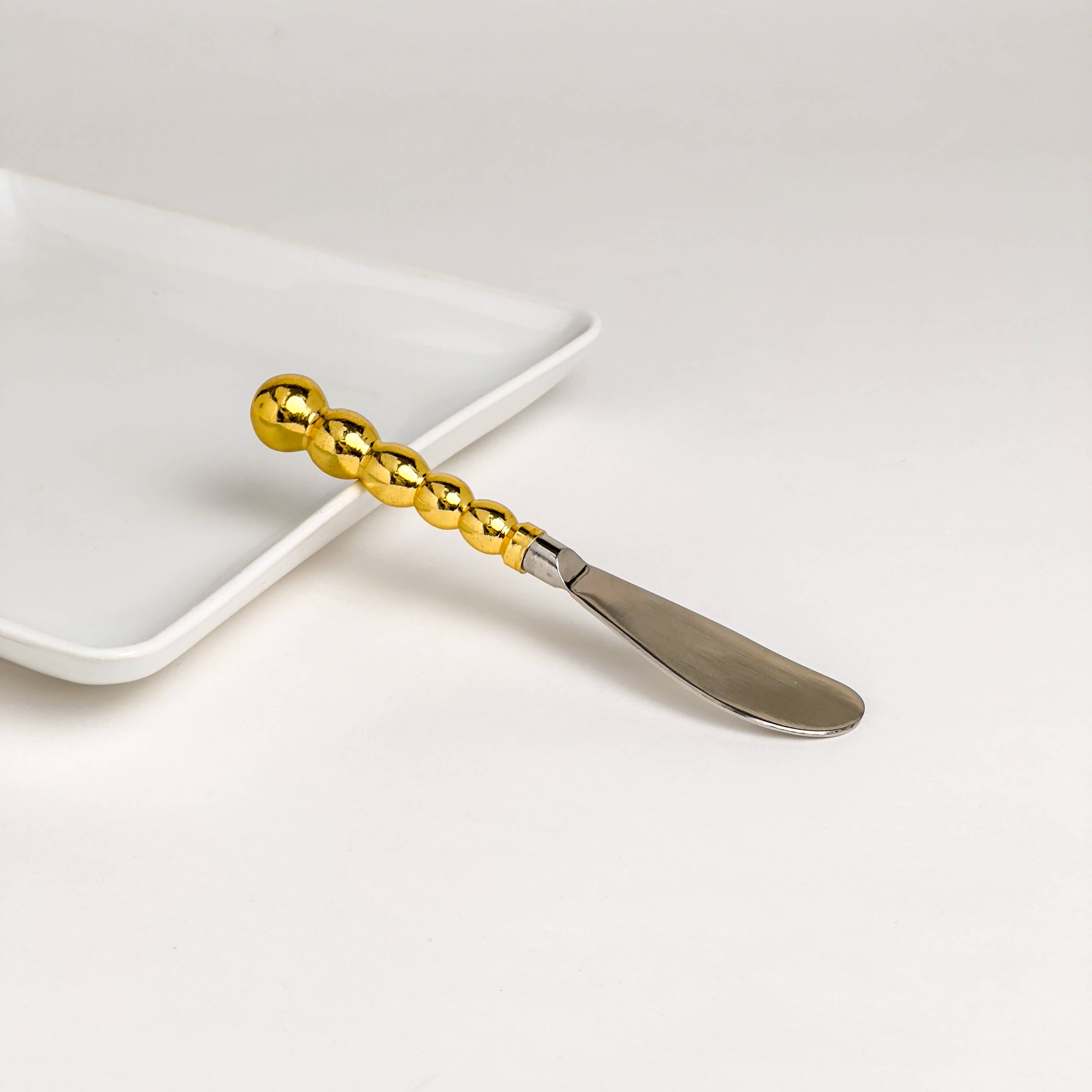 India Handicrafts Inc - Wholesale Cheese Spreader - Gold Beaded Spreader
2