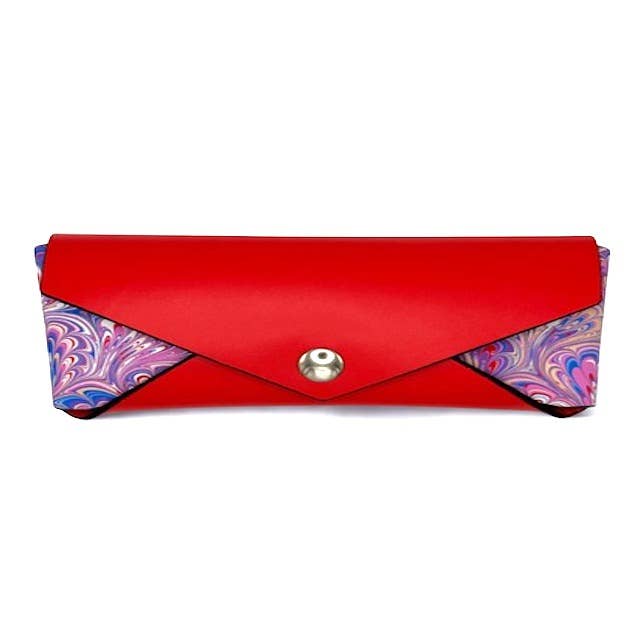 Custodia per occhiali da sole in pelle marmorizzata italiana RLSC1 per la vendita all'ingrosso da parte di Elegant Italian