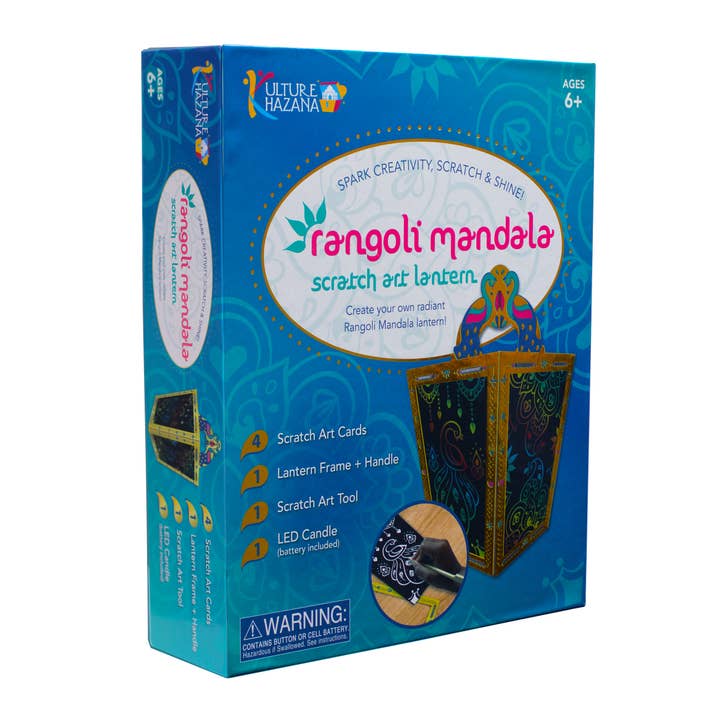Kulture Khazana - Wholesale DIY Craft Kit - Kids - Rangoli Mandala Scratch Art Latern