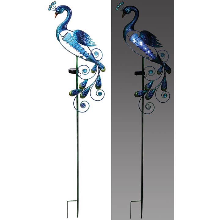 Sunset Vista Designs - Wholesale Garden/Lawn Stake - Peacock Solar Stake 47"