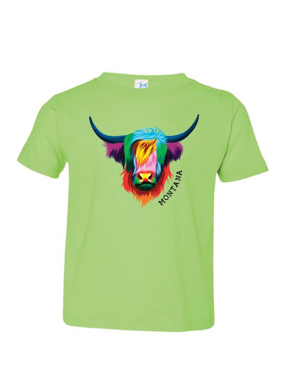 Highland Cow Toddler Crew Graphic Tee - Customizable for wholesale by MT Brand Apparel