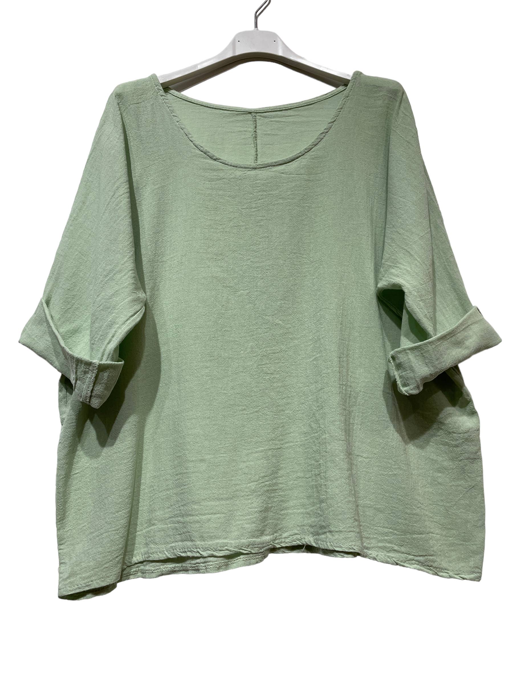 LINEN & COTTON HOUSE – Engroshandel T-shirt – til kvinder – Crop-top i bomuld og hør, bedst sælgende model 101157