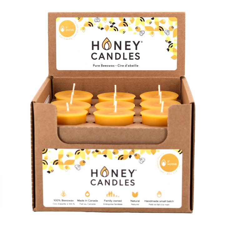 Natural Beeswax Votive Candles for wholesale by Honey Candles