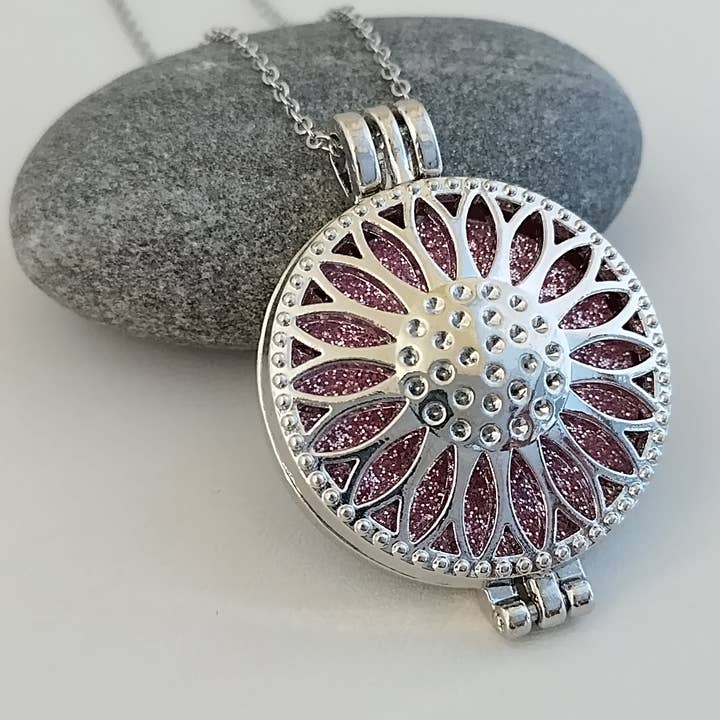 Colar Aromaterapia Flor, Colar Ansiedade por atacado de Piccadilly Pendants