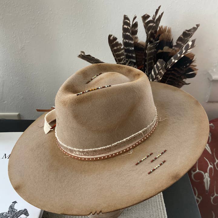 Two Arrows NW - Wholesale Fedora - Unisex - Beaded Charlie 1 Horse Felt Flat Brim.Â