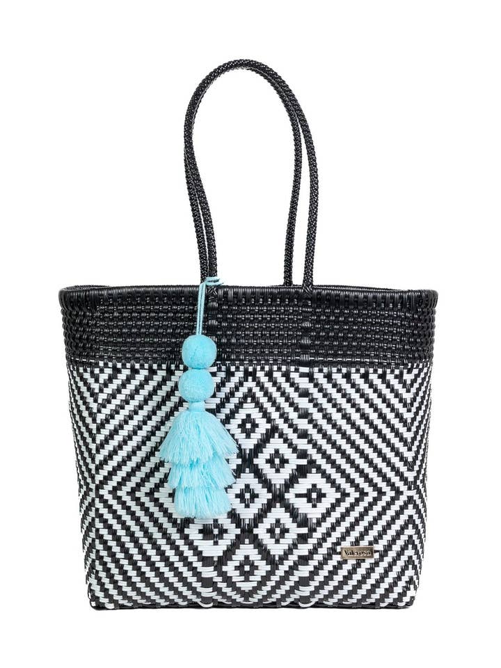 Cabas Playera Kaleidoscope Noir pour la vente par Valerosa