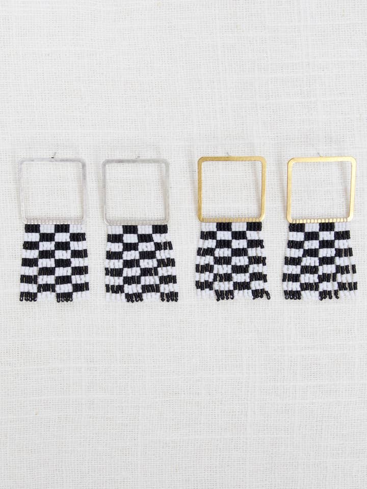 Mini Black & White Checkered Fringe for wholesale by Jeshali