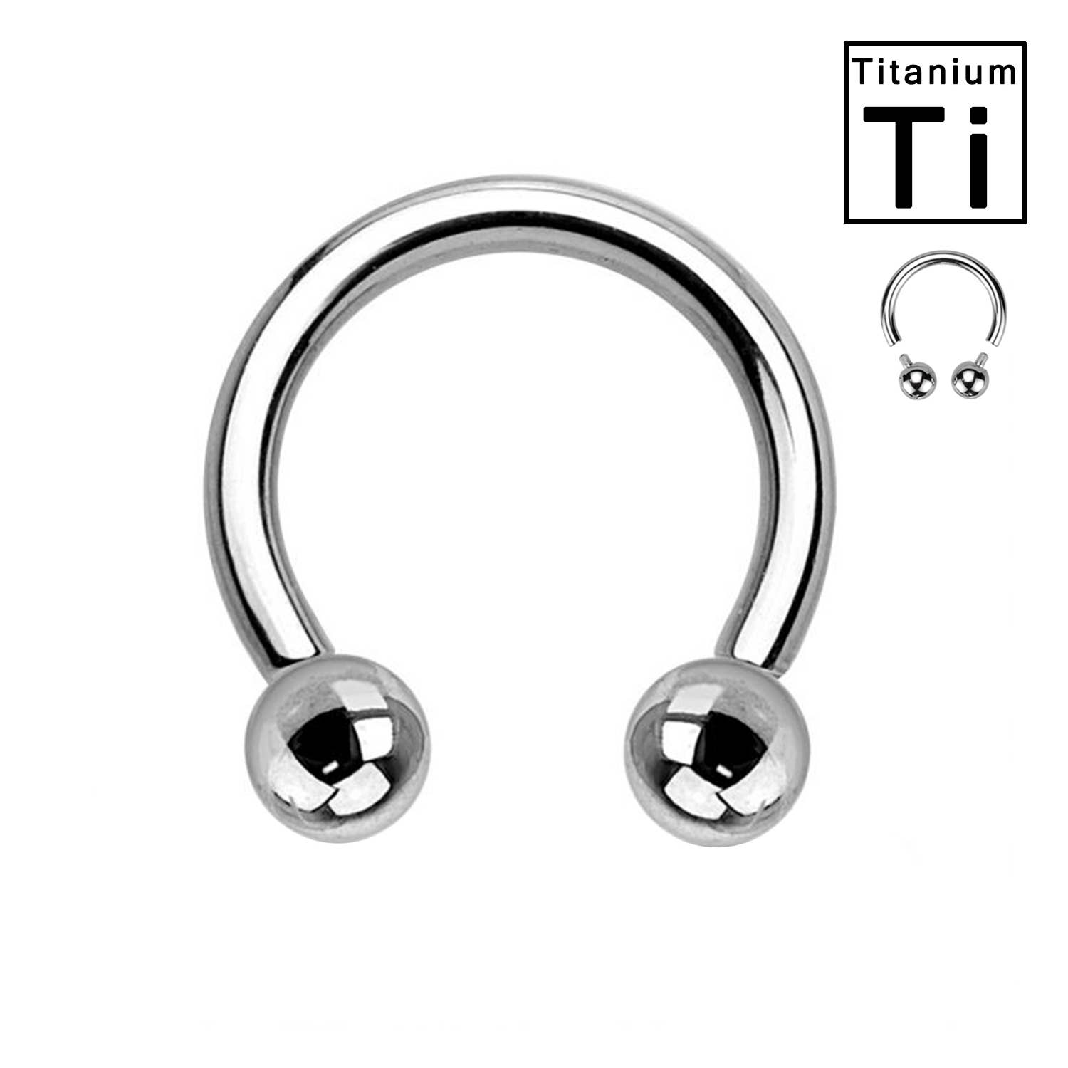 Awaken - Wholesale Enkele oorbel - Titanium hoefijzervormige piercing met interne schroefdraad
