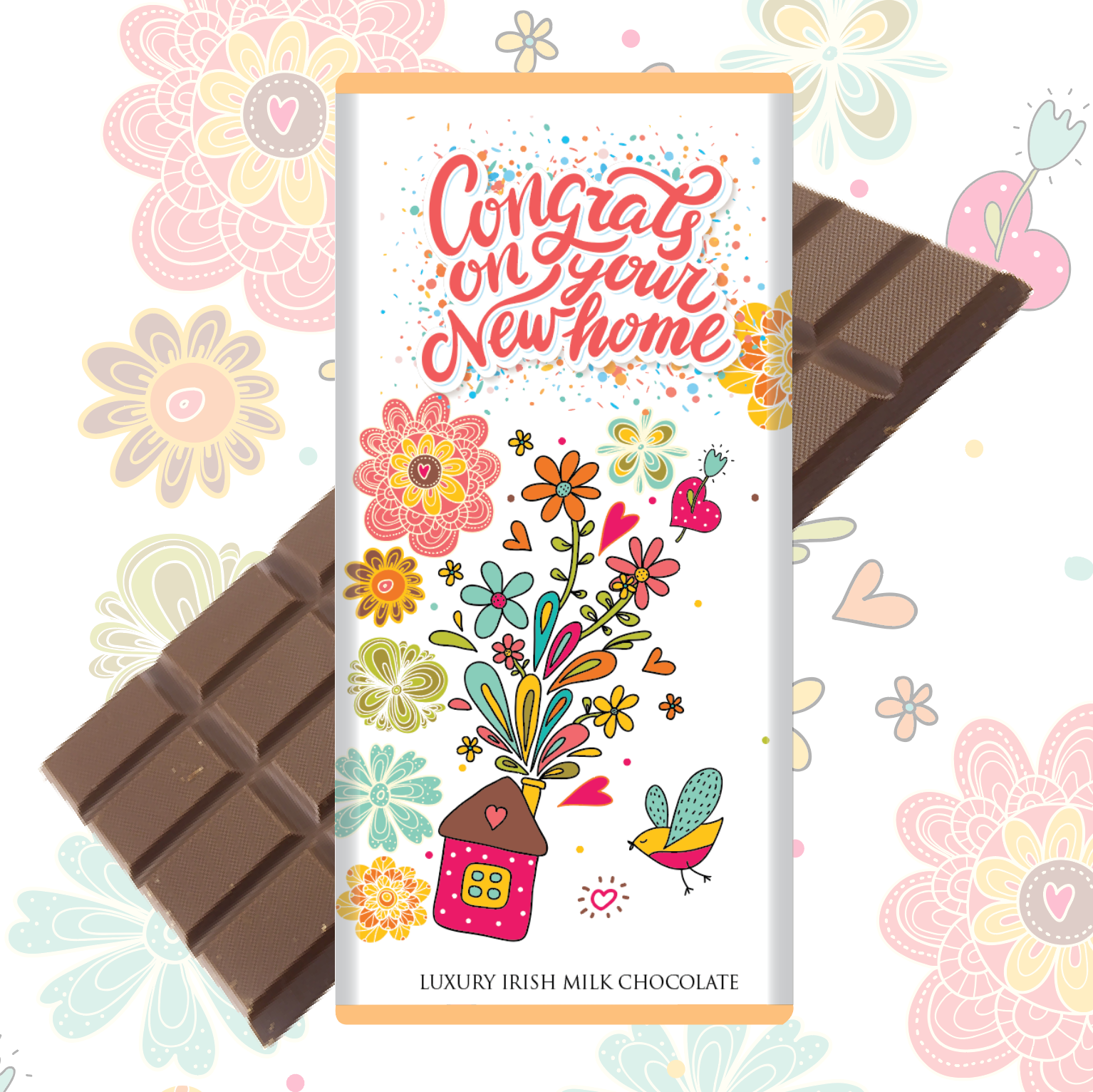 Sweet Living Kilkenny - Wholesale Chocoladereep - Gefeliciteerd met je nieuwe huis - luxe Ierse reep chocolade0