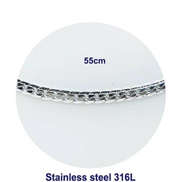 Halsband i rostfritt stål med platt kubansk länk för wholesale av Atlas Fashion