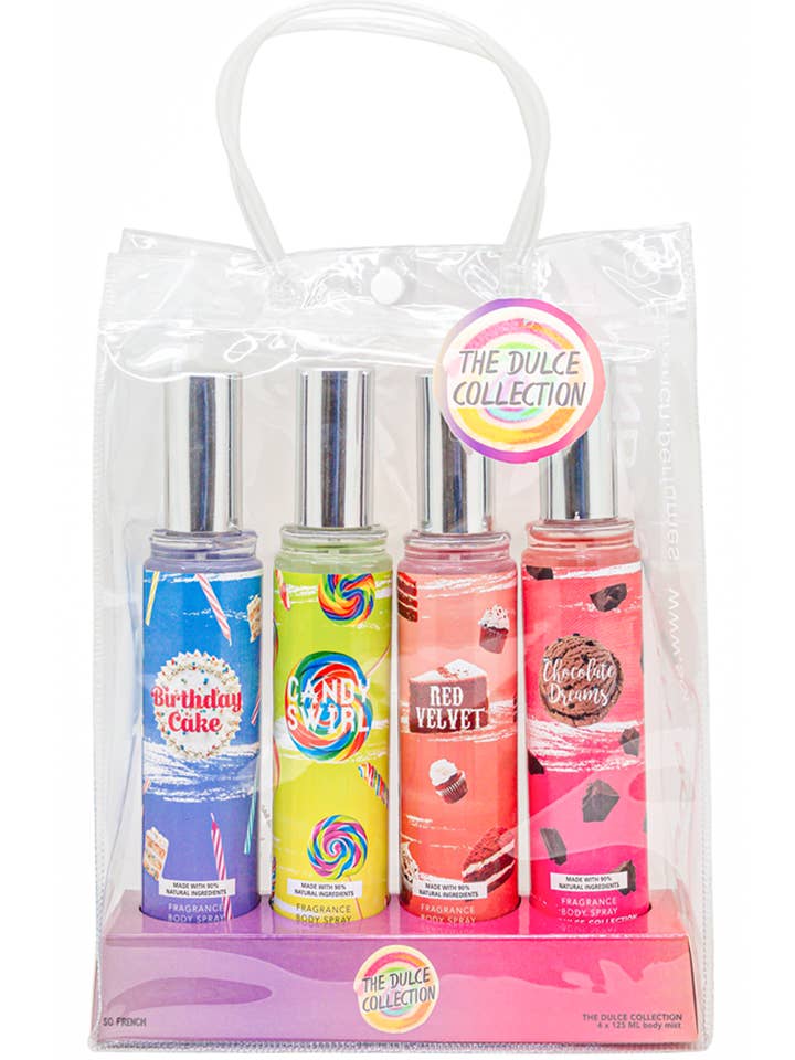 Dulce 4-Piece Body Mist Sampler Set for wholesale by So French Perfumes