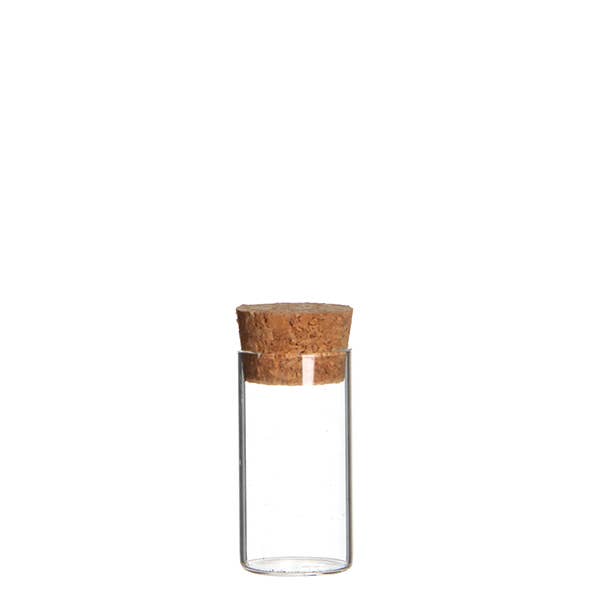 Vosteen - Wholesale Decorative Jar - Glass Dwarf Cylinder With Cork, 30ml, D3Cm, H6Cm,0