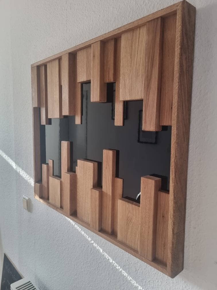 Woodequipment24 - Vendita all'ingrosso Decorazione da parete 3D - Murale 3D da parete “Stabka” in legno massello di quercia fatto a mano3