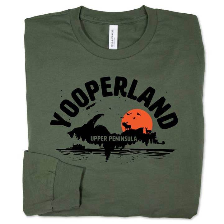 Yooperland long sleeve tee for wholesale by MICHIGAN VIBES