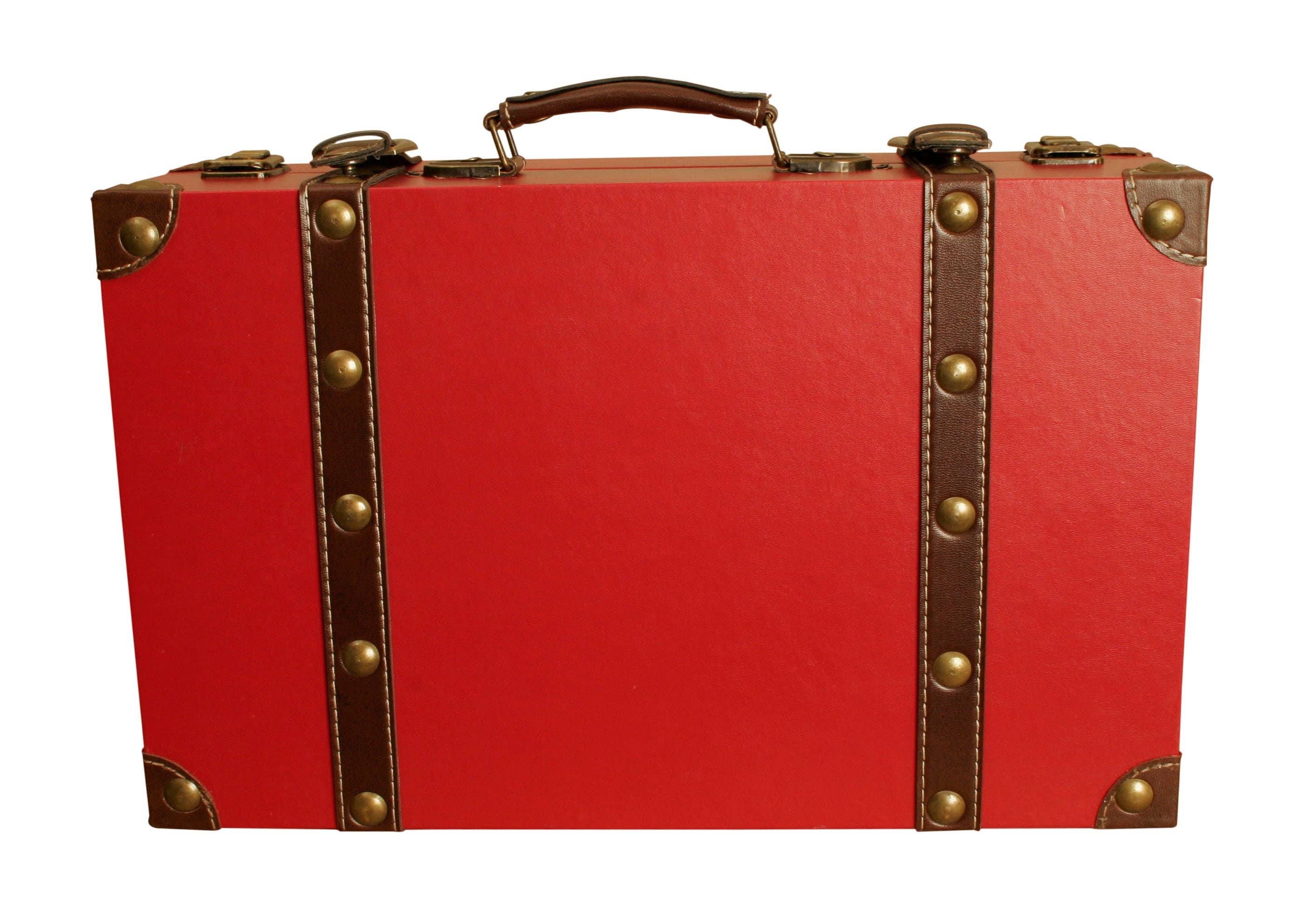 WALD IMPORTS - Wholesale Decorative Box - Red Faux Leather Suitcase5