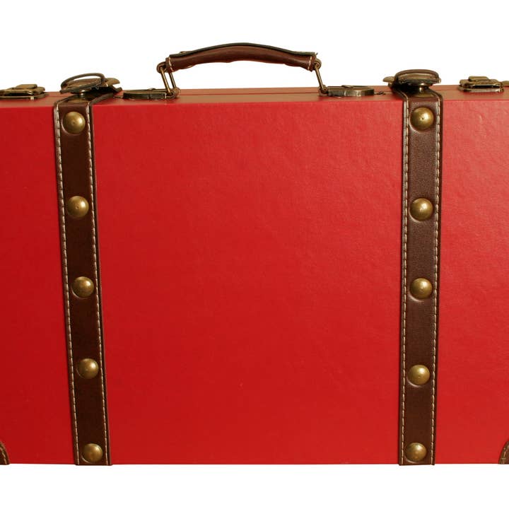 WALD IMPORTS - Wholesale Decorative Box - Red Faux Leather Suitcase5