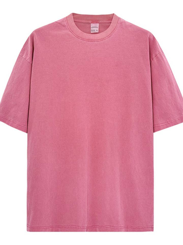 Blak Wardrob - Wholesale T-Shirt - Men's - Men's Full Size Round Neck Washed T-Shirt Plus Size0