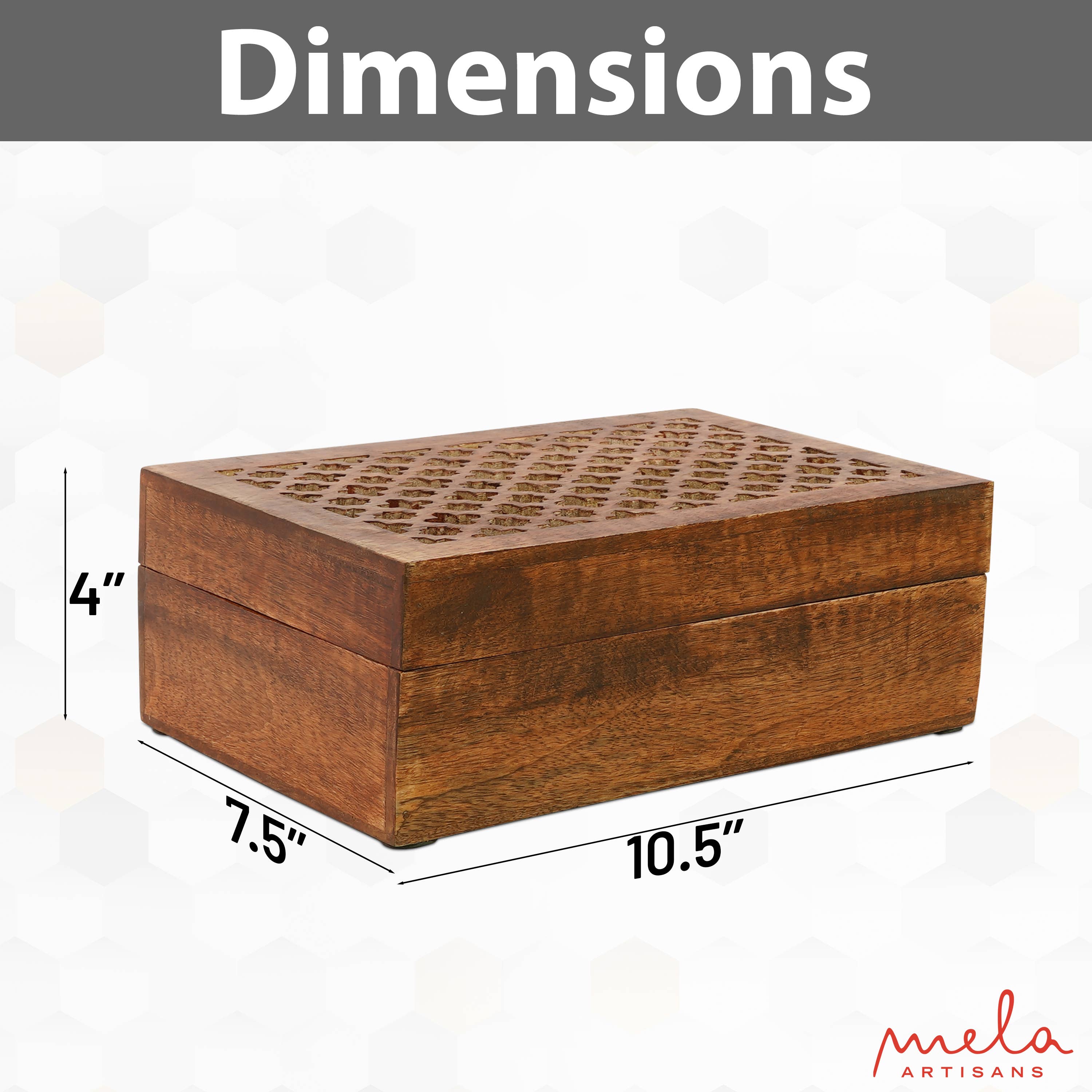 Mela Artisans - Wholesale Decorative Box - Trellis Handcarved Wooden Boxes9