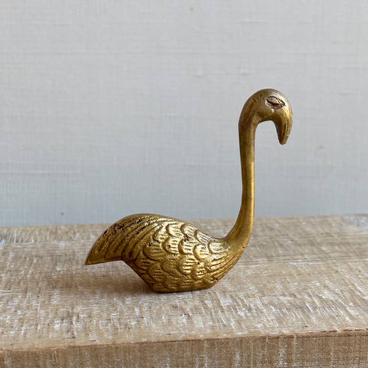 Madison Bay Co. - Historical Home Decor Reproductions - Wholesale Paper Weight - 3" Antiqued Brass Flamingo Paper Weight