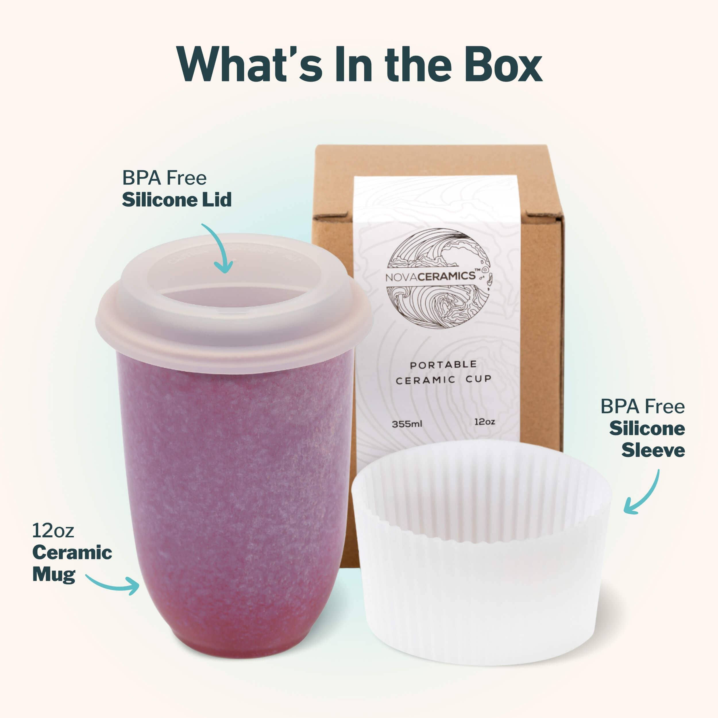 Nova Ceramics Travel Mugs - Wholesale Coffee Mug - Astral Bloom Ceramic Travel Mug – 12oz Reusable Cup1