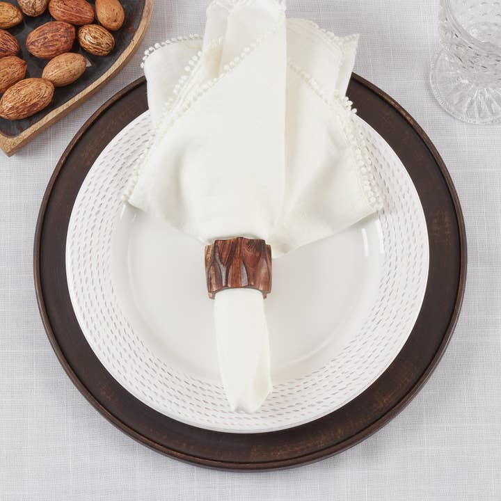 Brown Twisted Wood Napkin Ring for wholesale on Faire1